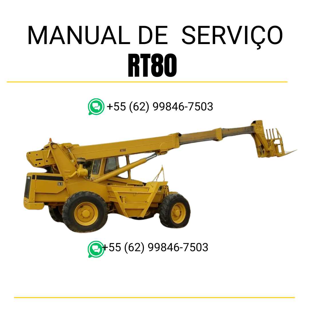 Manual de serviço Caterpillar RT80 em inglês, PDF para manipulador telescópico com guia técnico de manutenção e instruções ilustradas