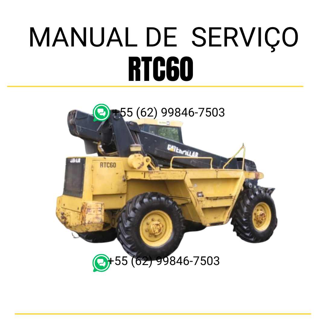 Manual de serviço Caterpillar RTC60 em inglês, PDF técnico para manipulador telescópico com guia de manutenção e instruções detalhadas de operação