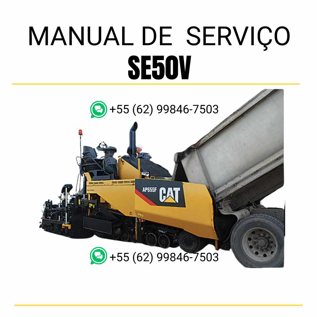 Manual de serviço Caterpillar SE50V pavimentadora de asfalto em PDF, material em inglês com guia técnico detalhado para manutenção e reparo