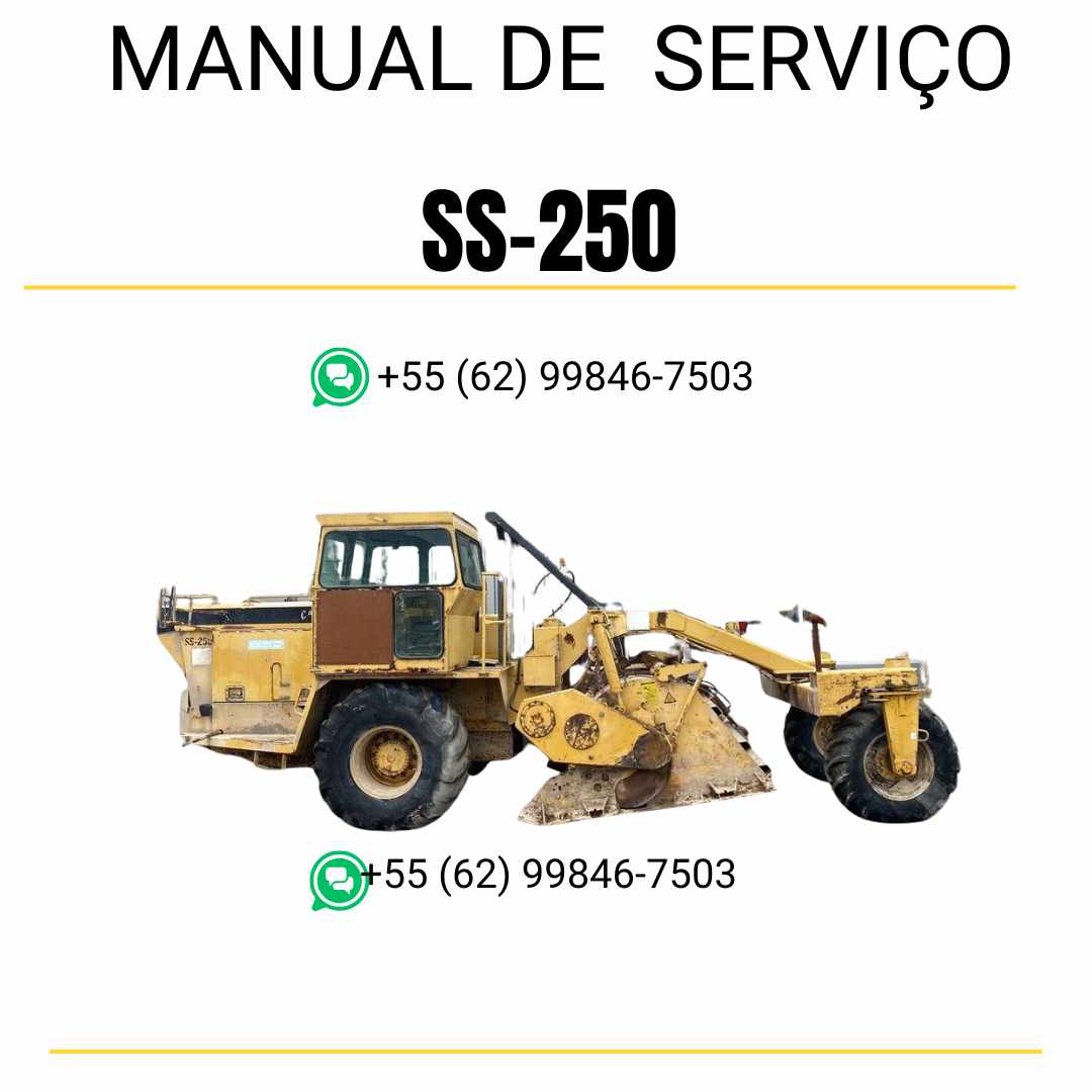 Manual de serviço Caterpillar SS-250 em inglês para estabilizador de solo, PDF detalhado com guias técnicos e instruções de manutenção completas