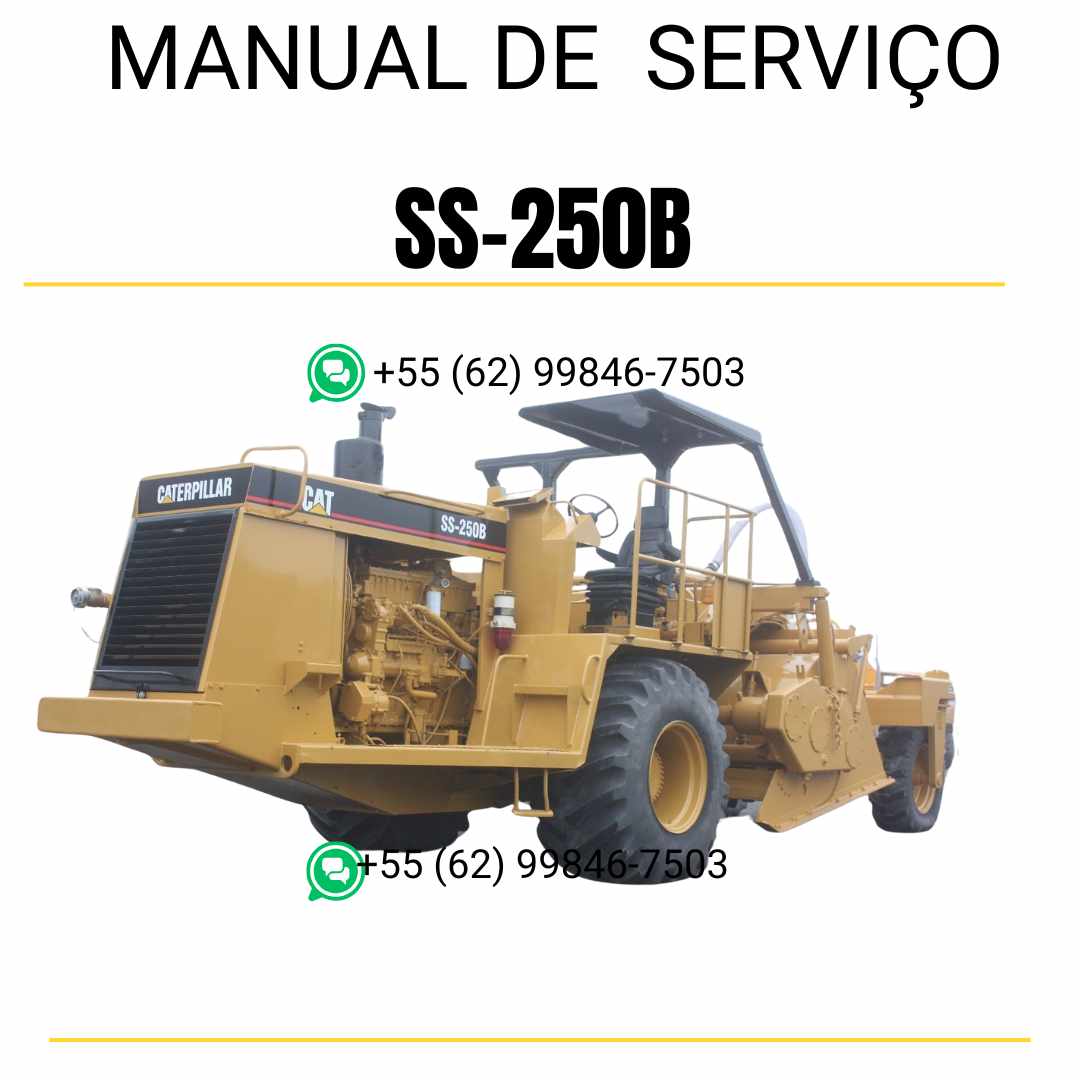Manual de serviço Caterpillar SS-250B em inglês para estabilizador de solo, PDF técnico com instruções completas de manutenção e reparo