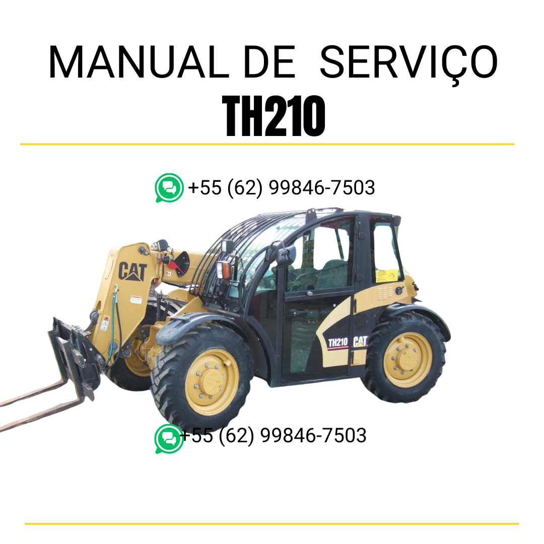 Manual de serviço Caterpillar TH210 em inglês, PDF técnico para manipulador telescópico com instruções completas e guia ilustrado de manutenção