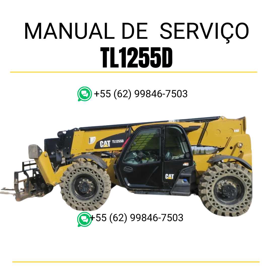 Manual de serviço Caterpillar TL1255D em inglês, PDF detalhado para manipulador telescópico com guia de manutenção completa e instruções técnicas