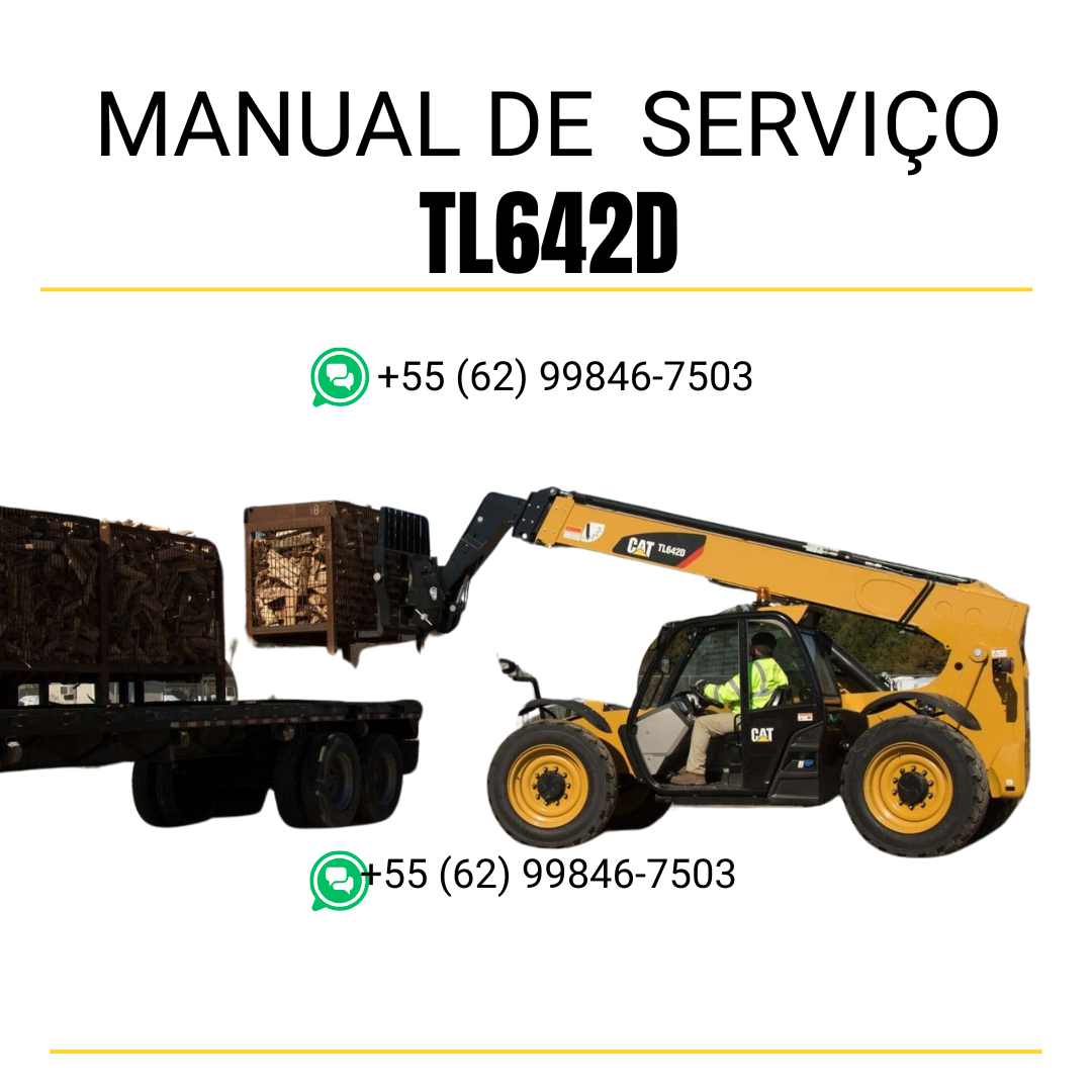 Manual de serviço Caterpillar TL642D em inglês, PDF completo para manipulador telescópico com instruções técnicas detalhadas e guia de manutenção