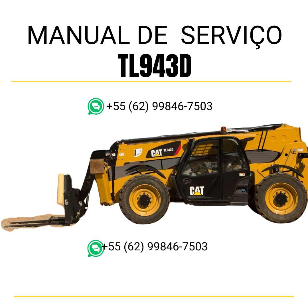 Manual de serviço Caterpillar TL943D em inglês, PDF detalhado para manipulador telescópico com guia de manutenção completa e instruções técnicas