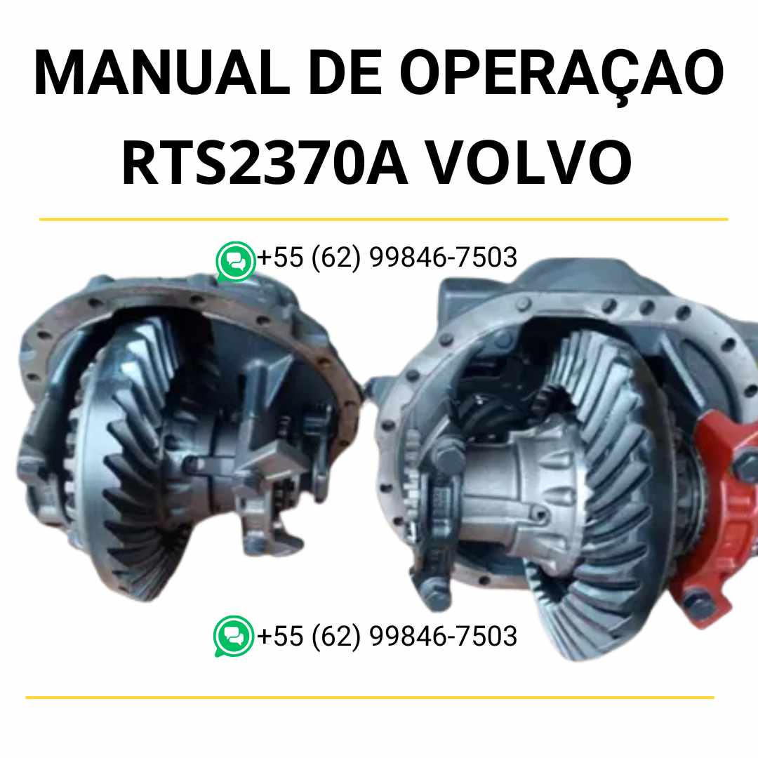 Manual de serviço do diferencial Volvo RTS2370A em PDF, com instruções detalhadas de desmontagem, ajustes e procedimentos de manutenção técnica.