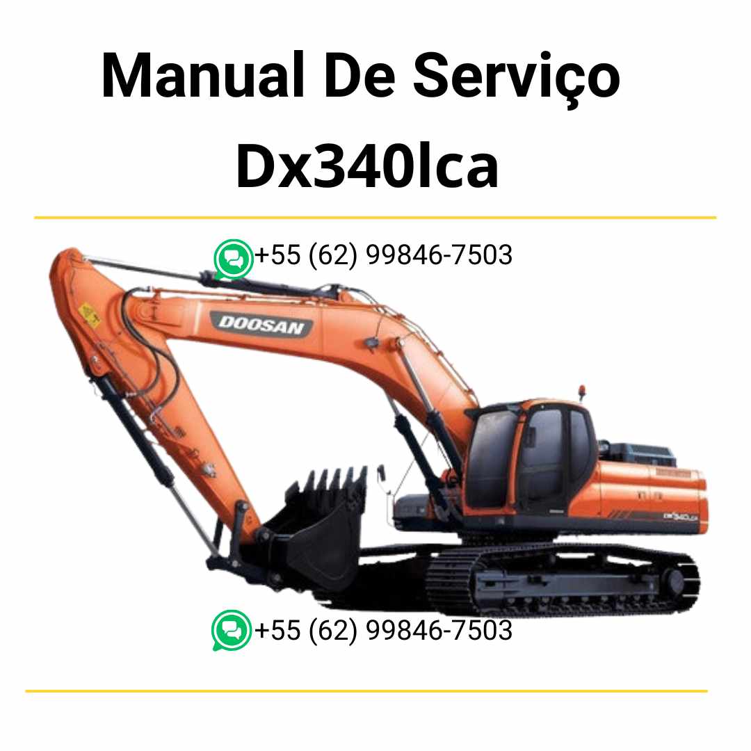 Manual de serviço em PDF da escavadeira hidráulica Doosan DX300LC com procedimentos completos de reparo, ajustes e manutenção detalhada