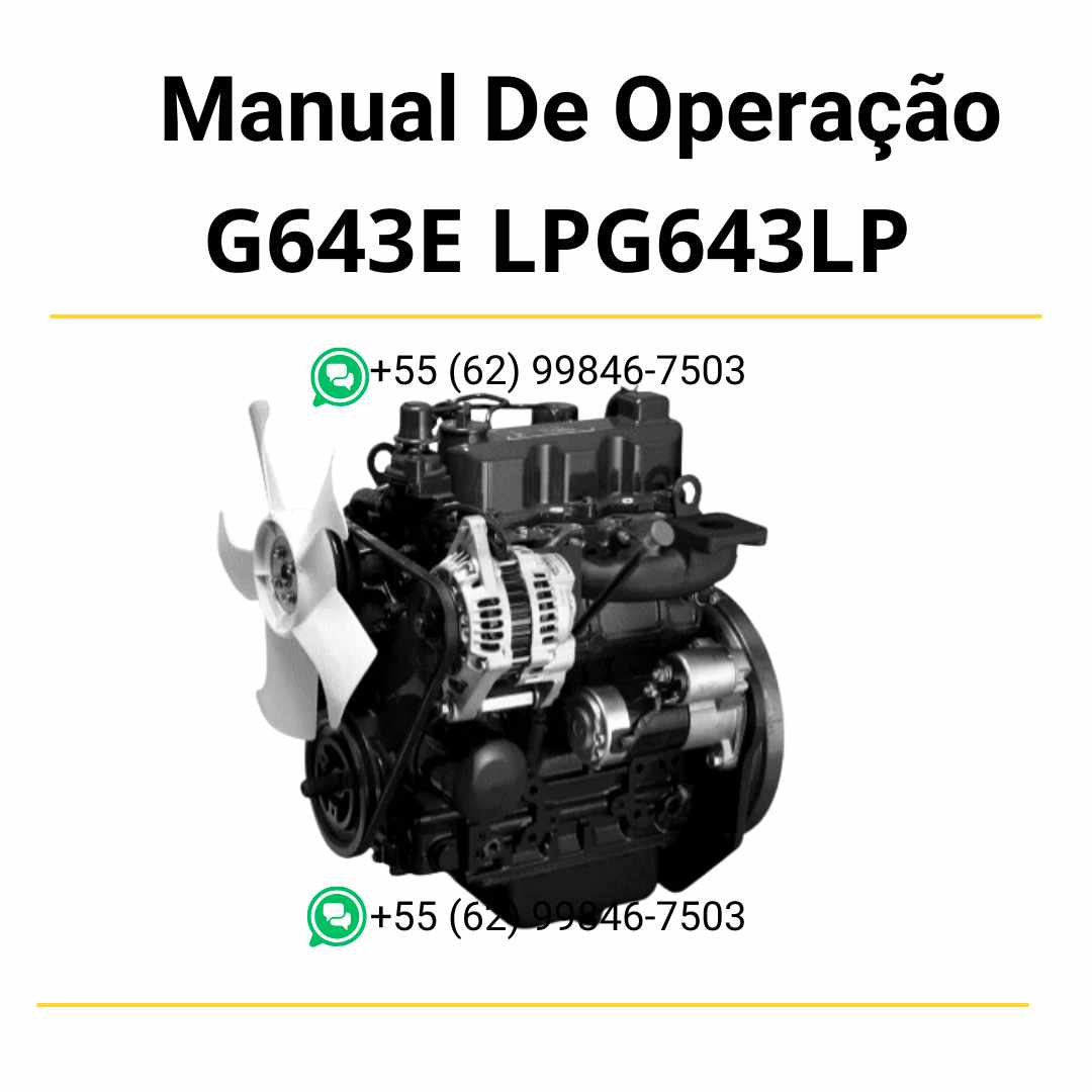 Manual de serviço em PDF dos motores Doosan G643E LP e G643LP com instruções detalhadas para reparo, manutenção e ajustes técnicos