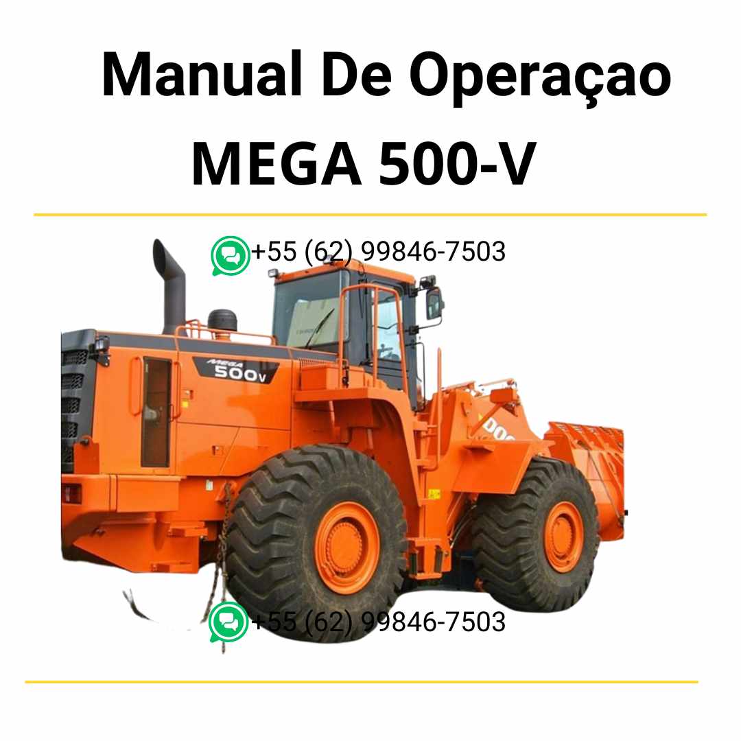 Manual de serviço em PDF da pá carregadeira Doosan Mega 500-V com instruções técnicas detalhadas para reparo, ajustes e manutenção completa