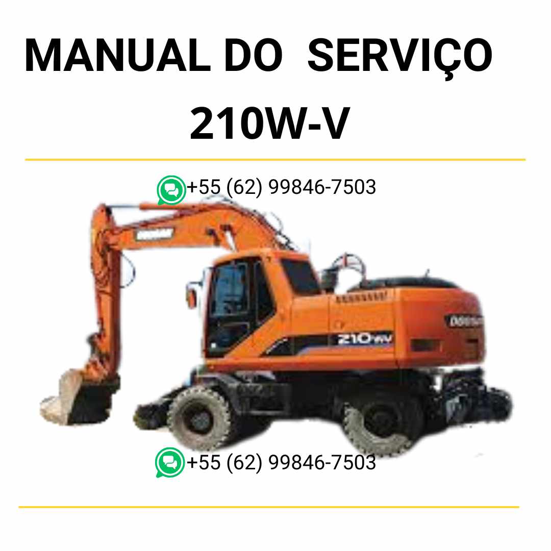 Manual de serviço Doosan Solar 210W-V em PDF, guia completo de manutenção e reparo para técnicos e operadores