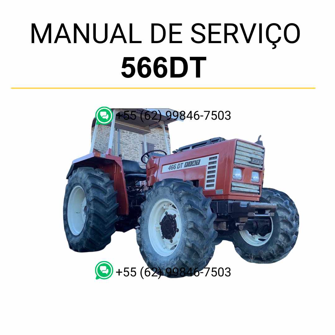Manual de serviço Fiat 466, 466DT, 566 e 566DT em PDF para trator, guia técnico oficial com instruções detalhadas de manutenção e reparos