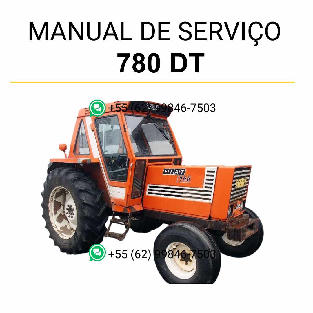 Manual de serviço Fiat 780, 780 DT, 880 e 880 DT em PDF para trator, guia técnico oficial com instruções detalhadas de manutenção e reparos