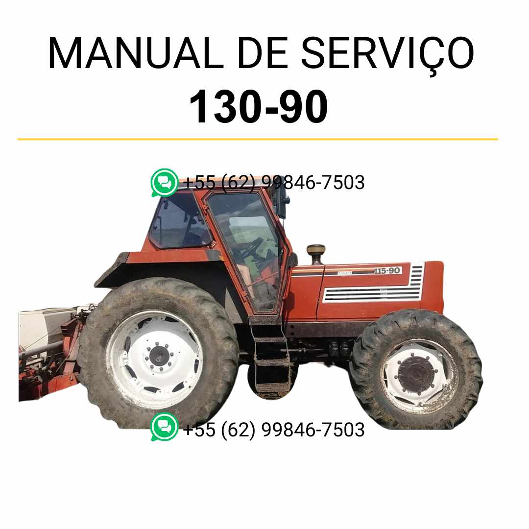 Manual de serviço Fiatallis 115-90 e 130-90 Turbo em PDF para trator, guia técnico completo com instruções detalhadas de manutenção e reparos