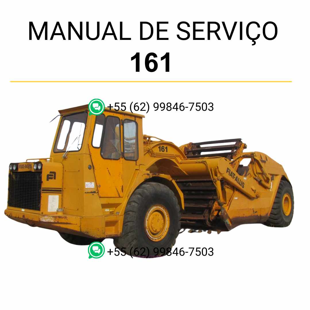 Manual de serviço Fiatallis 161 em PDF para scraper, guia técnico completo com instruções detalhadas de manutenção e reparos