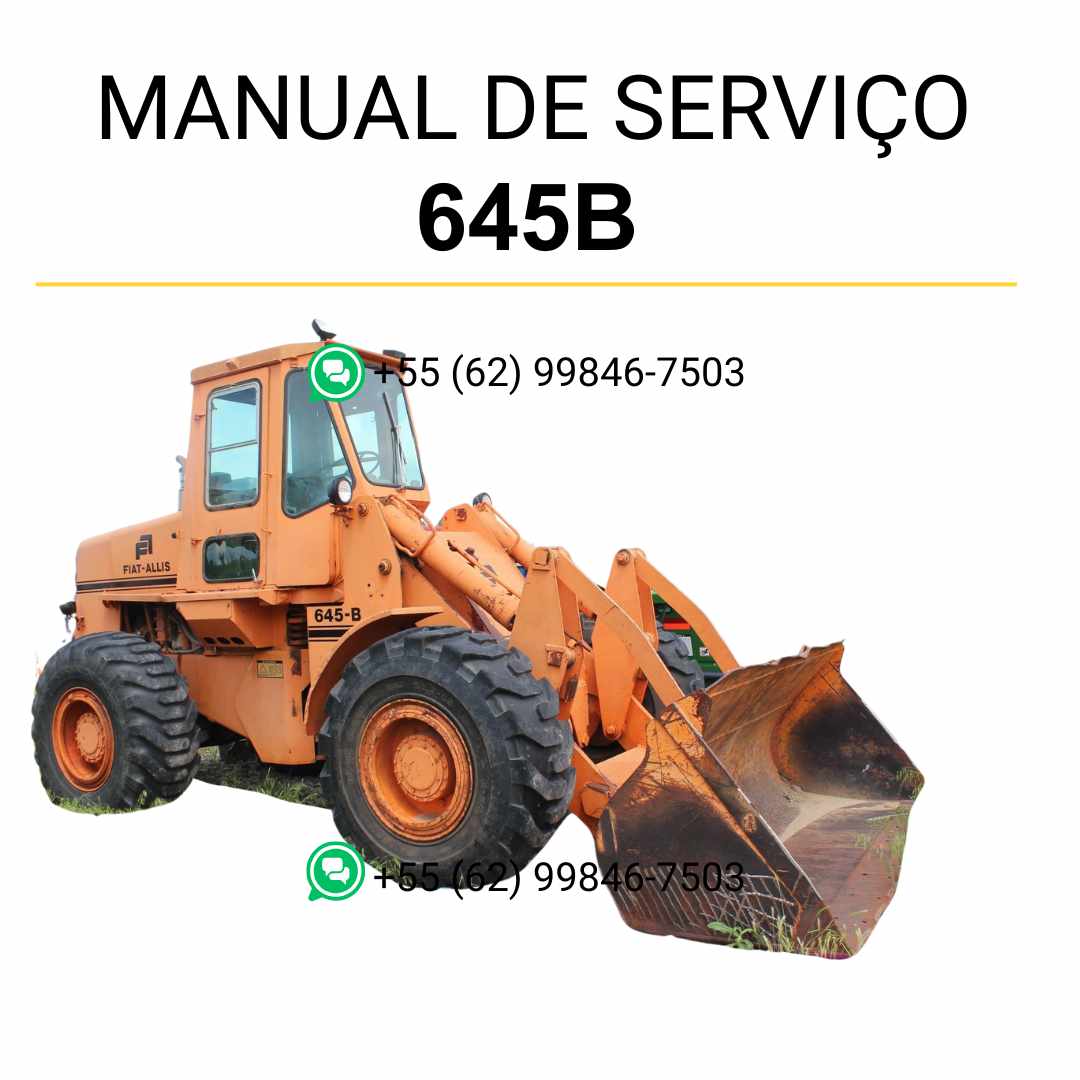 Manual de serviço Fiatallis 645B em PDF para carregadeira de rodas, guia técnico completo com instruções detalhadas de manutenção e reparos