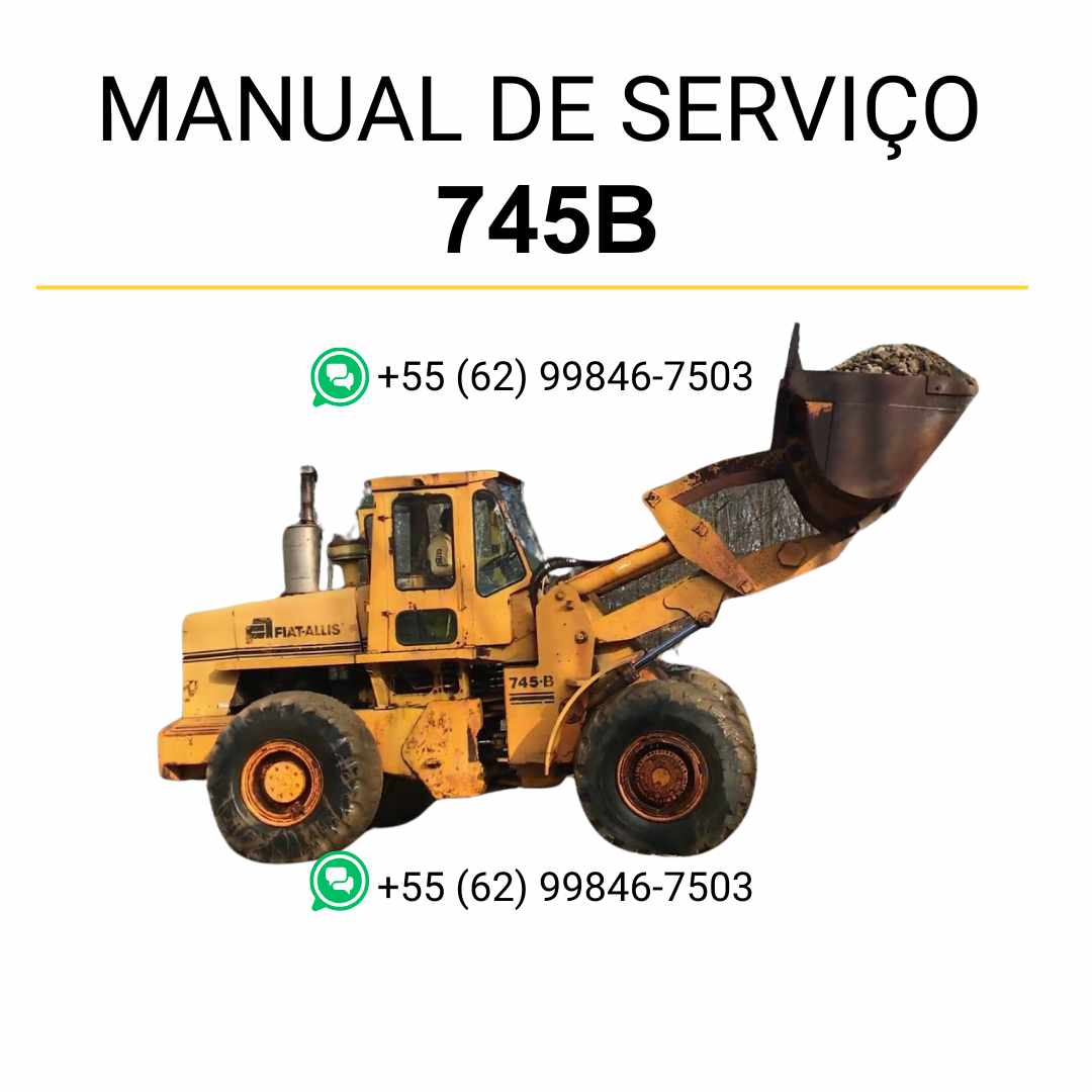 Manual de serviço Fiatallis 745B em PDF para carregadeira, guia técnico completo com instruções detalhadas de manutenção e reparos