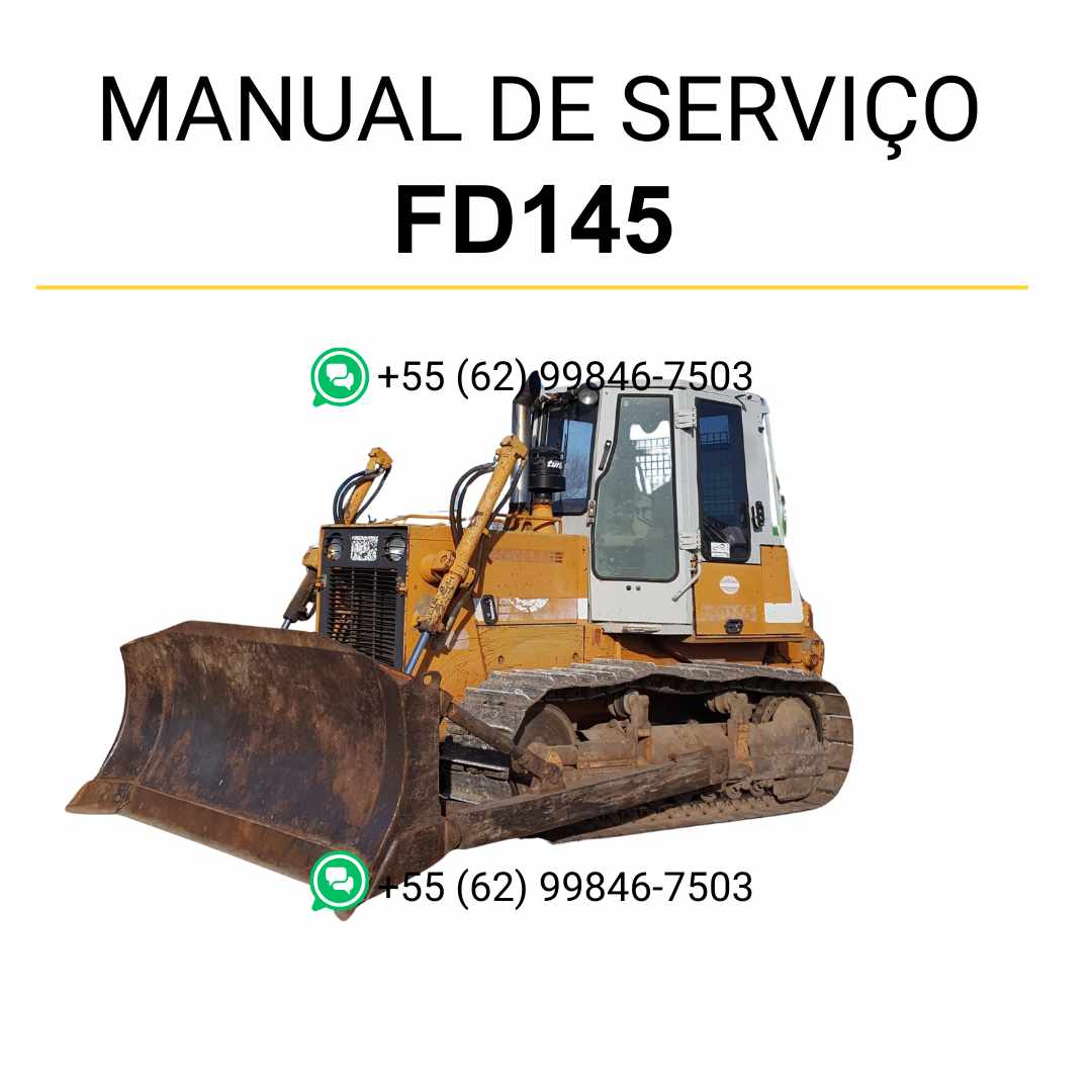 Manual de serviço Fiatallis FD145 para trator de esteira em PDF com instruções técnicas detalhadas, reparos e guia completo de manutenção