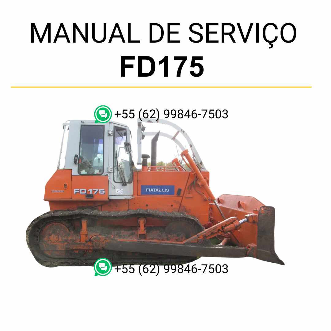 Manual de serviço Fiatallis FD175 para trator de esteira em PDF com guia completo de manutenção, reparos técnicos e instruções detalhadas