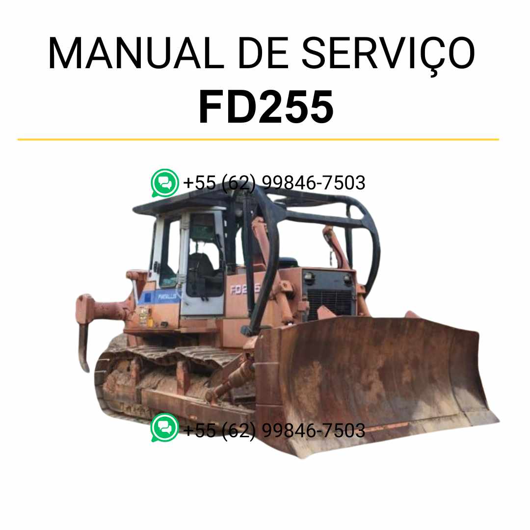 Manual de serviço Fiatallis FD255 em PDF para trator de esteira, guia completo de manutenção com instruções técnicas detalhadas