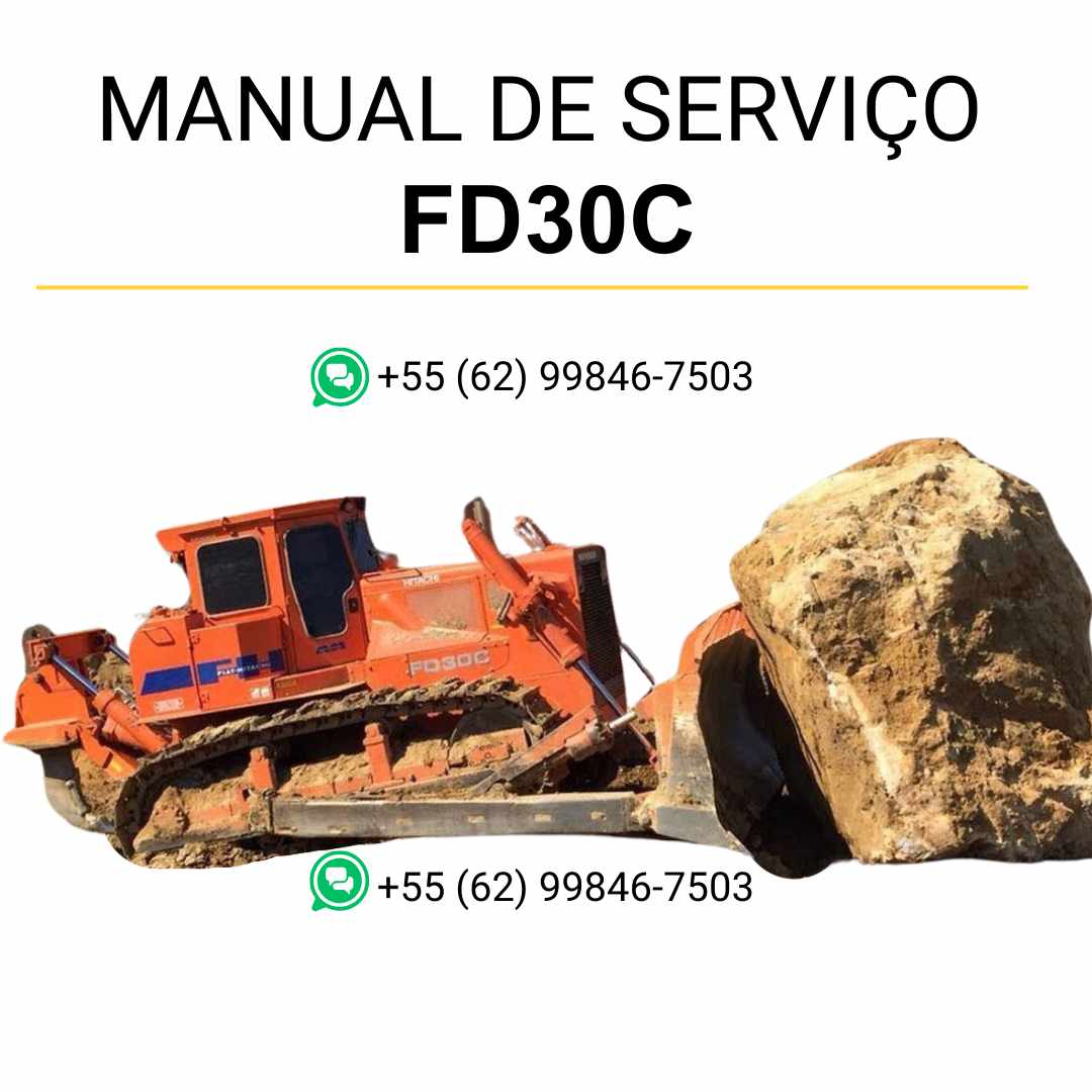 Manual de serviço Fiatallis FD30C em PDF para trator de esteira, guia completo de manutenção com instruções técnicas detalhadas e reparos