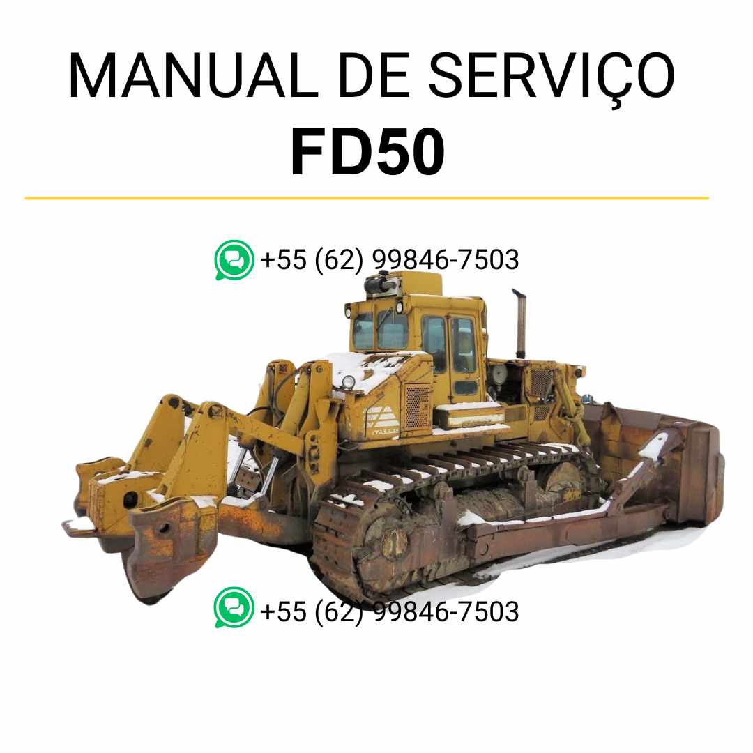 Manual de serviço Fiatallis FD50 para trator de esteira em PDF com instruções detalhadas de manutenção, reparos técnicos e guia completo