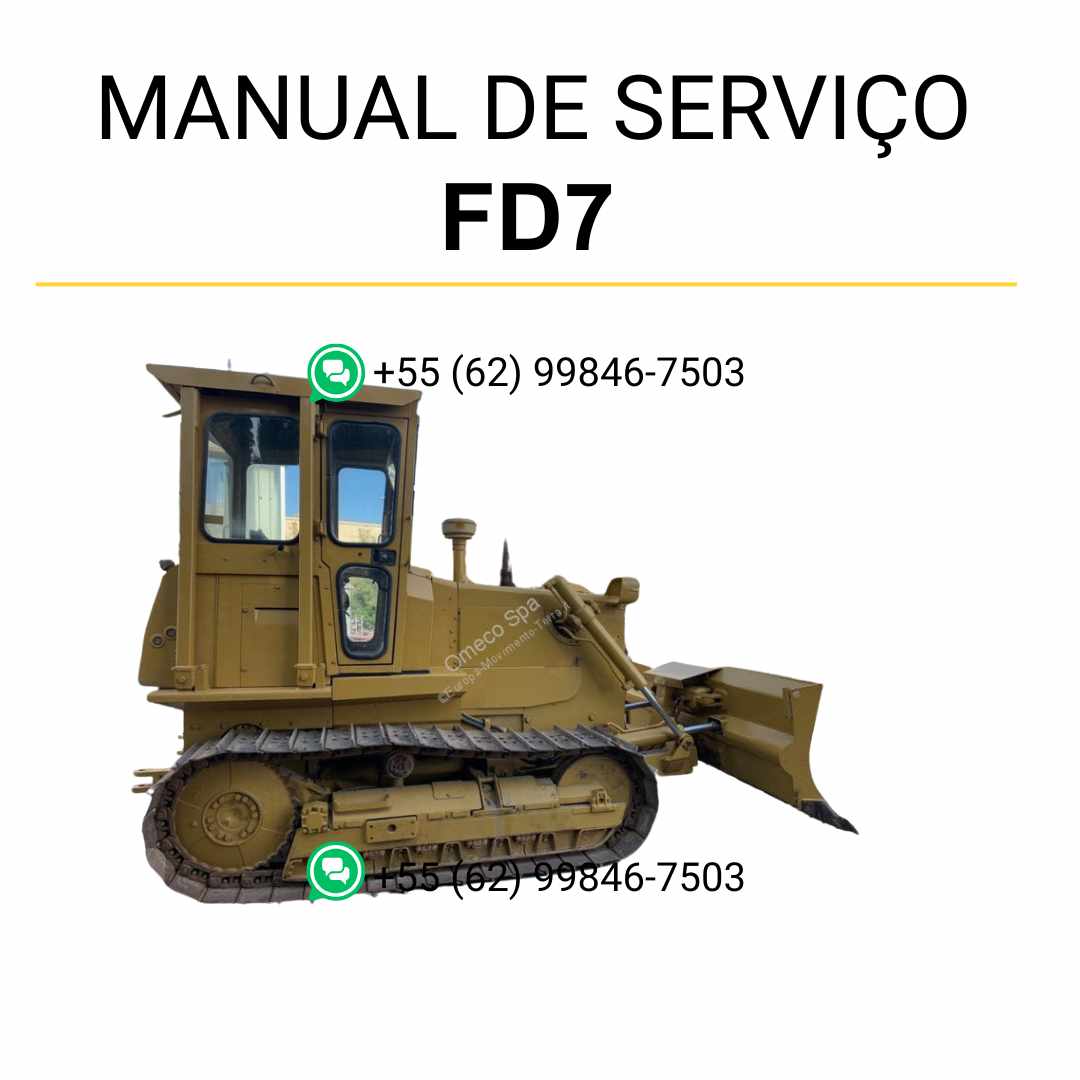 Manual de serviço Fiatallis FD7 para trator de esteira em PDF com orientações de manutenção, reparos técnicos e guia completo de ajustes