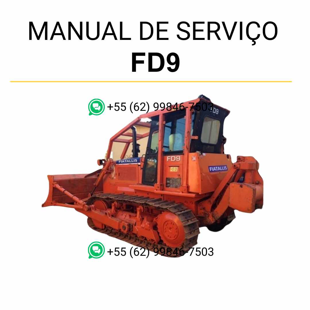 Manual de serviço Fiatallis FD9 em PDF para trator de esteira, guia completo de manutenção com instruções técnicas e reparos detalhados