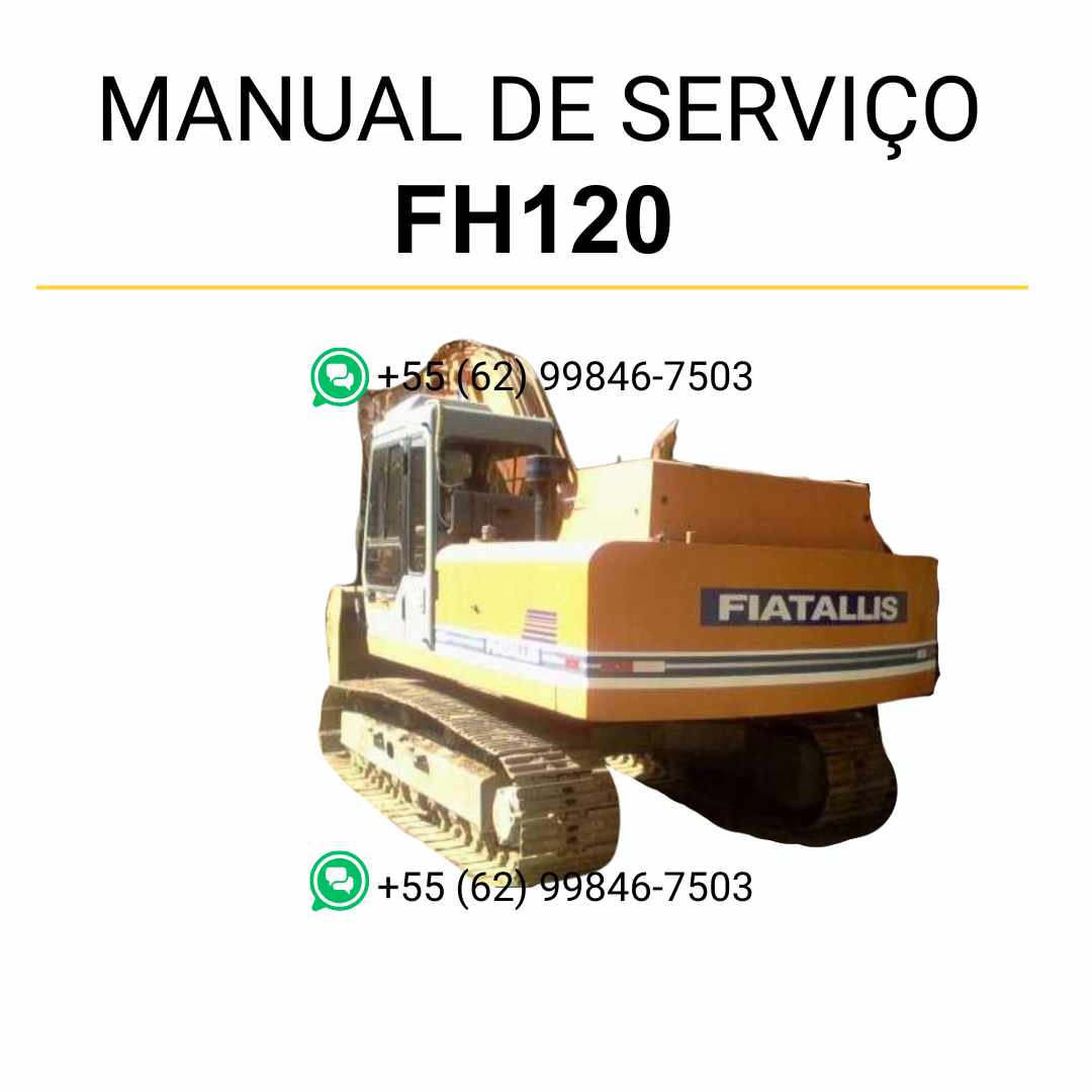 Manual de serviço Fiatallis FH120 para escavadeira em PDF com guia completo de manutenção, reparos técnicos e instruções detalhadas