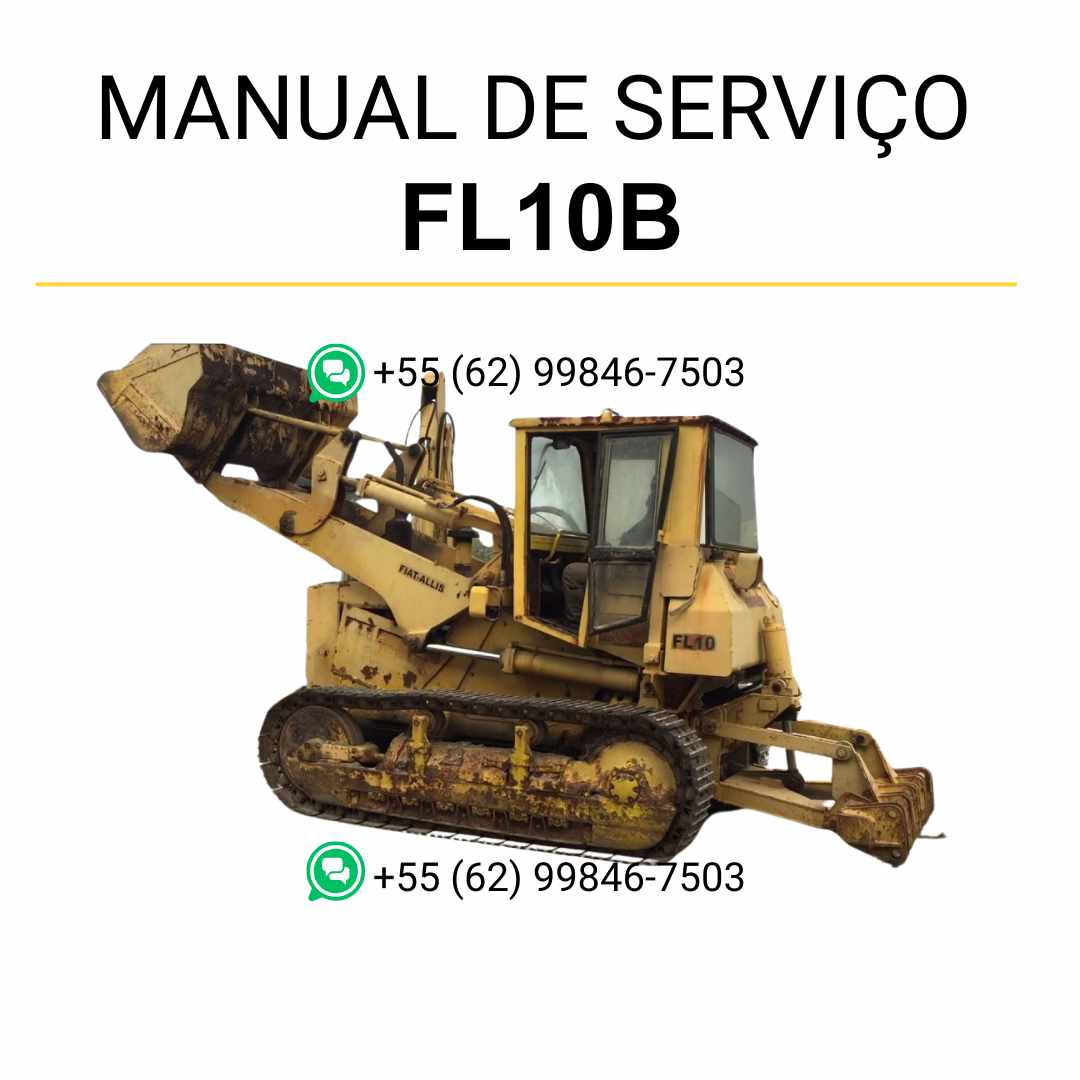 Manual de serviço Fiatallis FL10 e FL10B em PDF para trator de esteira, guia completo de manutenção com instruções técnicas detalhadas