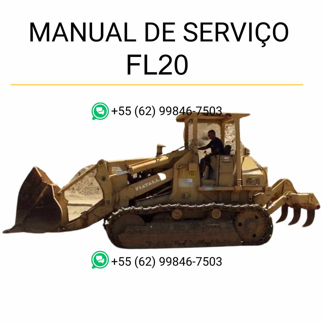 Manual de serviço Fiatallis FL20 para trator de esteira em PDF com instruções detalhadas de manutenção, reparos e ajustes técnicos