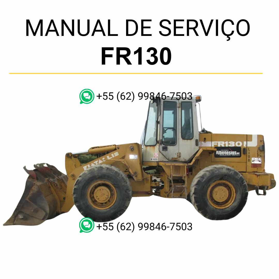 Manual de serviço Fiatallis FR130 em PDF para carregadeira, documentação oficial com instruções de reparo e manutenção preventiva