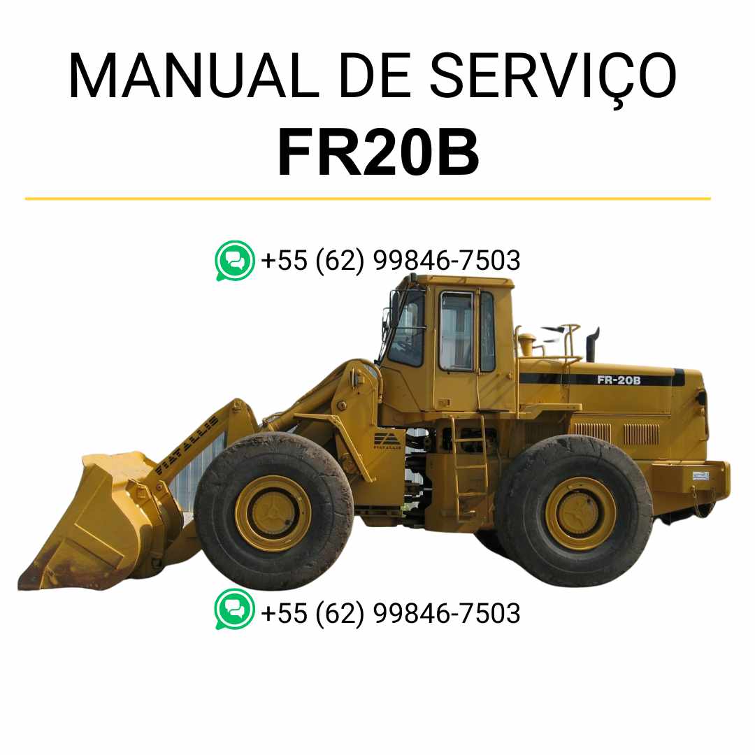 Manual de serviço Fiatallis FR20B em PDF, carregadeira com guia técnico oficial de manutenção e instruções detalhadas de reparo