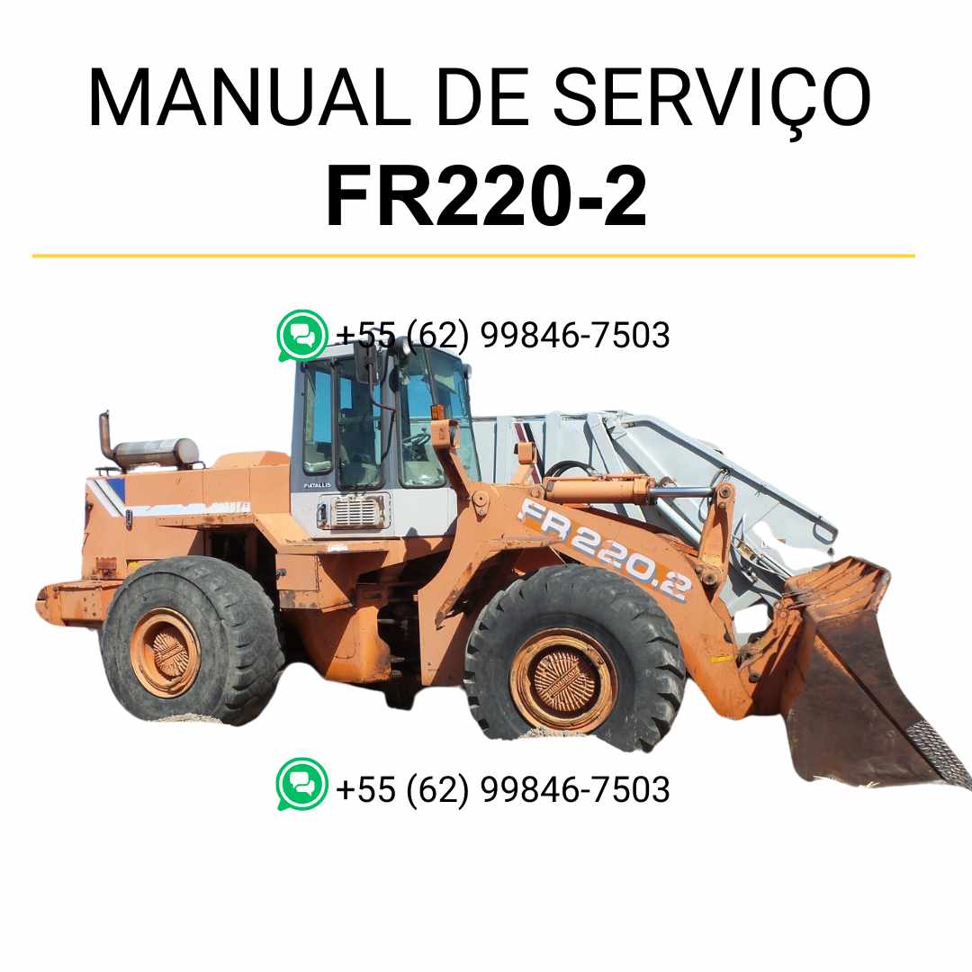 Manual de serviço Fiatallis FR220.2 para carregadeira em PDF com guia técnico detalhado, instruções de manutenção e reparos completos