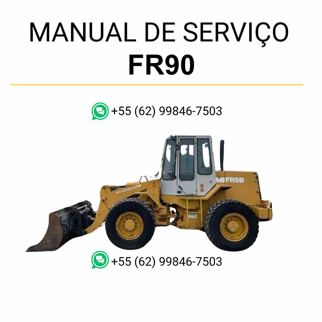 Manual de serviço Fiatallis FR9B, FR9C e FR90 em PDF para carregadeira, guia oficial de manutenção com instruções técnicas detalhadas