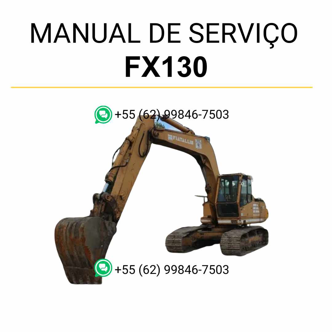 Manual de serviço Fiatallis FX130 para escavadeira em PDF com instruções detalhadas de manutenção e reparo