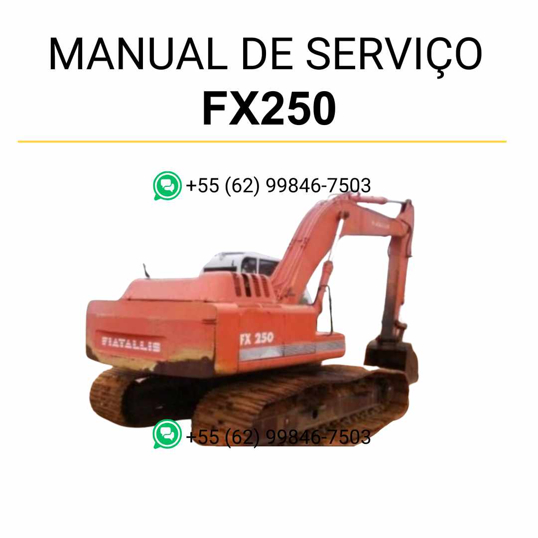 Manual de serviço Fiatallis FX250 escavadeira em PDF, guia técnico ilustrado com instruções completas para manutenção e reparos