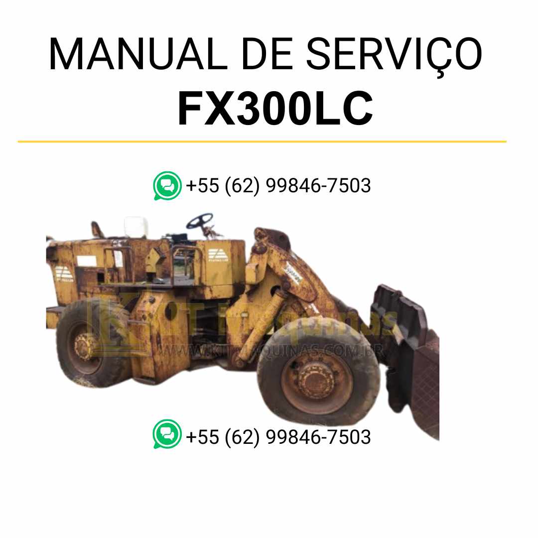 Manual de serviço Fiatallis FX300LC escavadeira em PDF, guia técnico detalhado com instruções ilustradas para reparo e manutenção completa