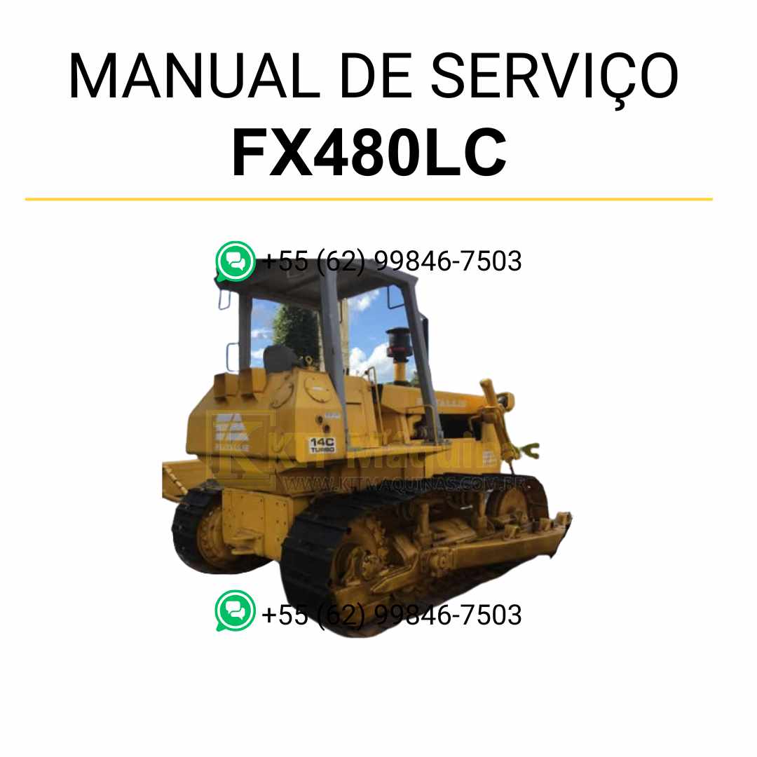 Manual de serviço Fiatallis FX480LC escavadeira em PDF, guia técnico completo com instruções detalhadas e ilustrações para reparo e manutenção
