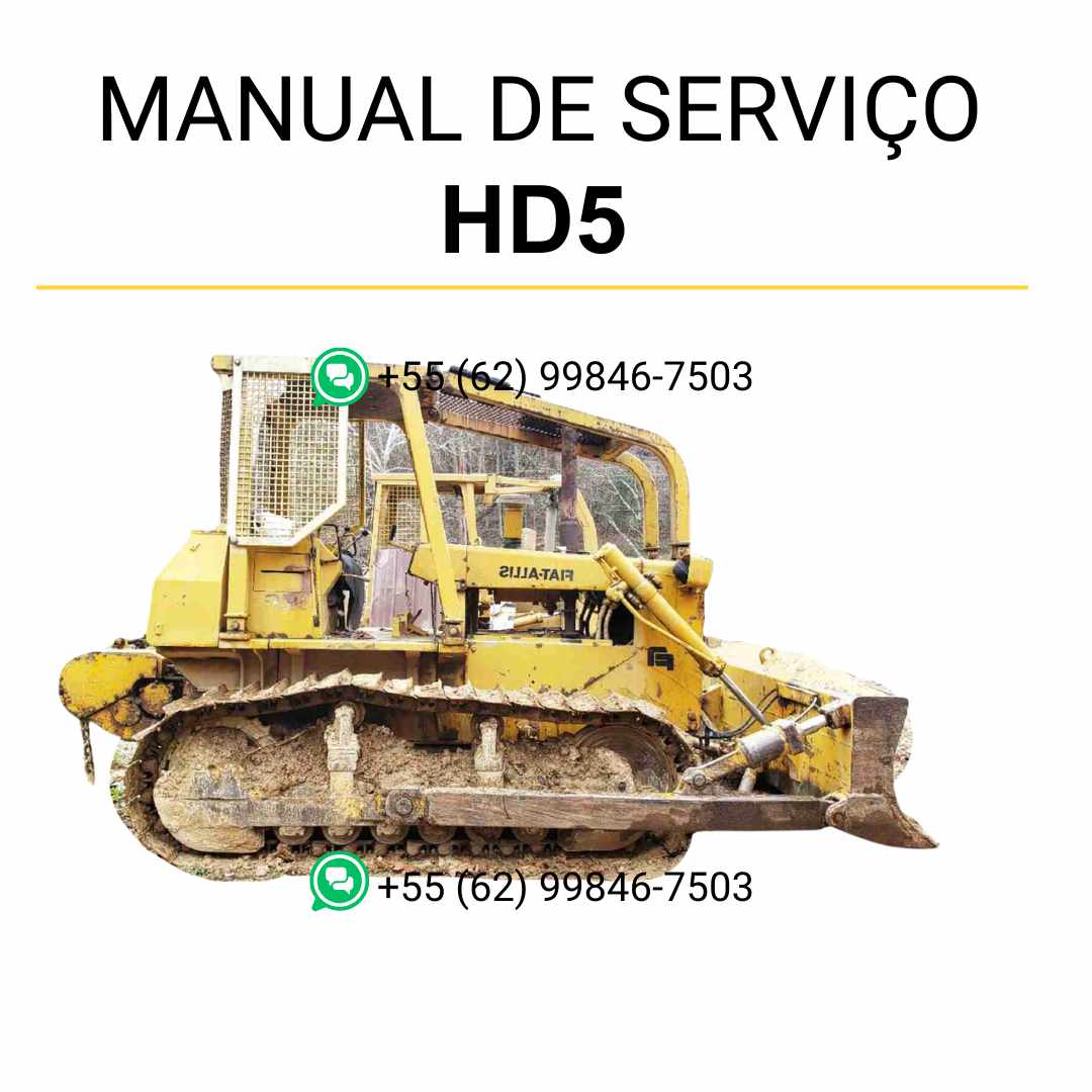 Manual de serviço Fiatallis HD5 para trator de esteira em PDF com guia completo de manutenção, reparos técnicos e instruções detalhadas