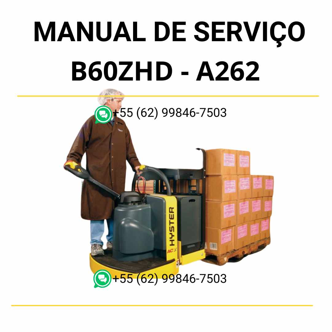Manual de serviço Hyster AP2.0MS (A280) em PDF com guias completos de diagnóstico, ajustes e manutenção técnica detalhada do equipamento.