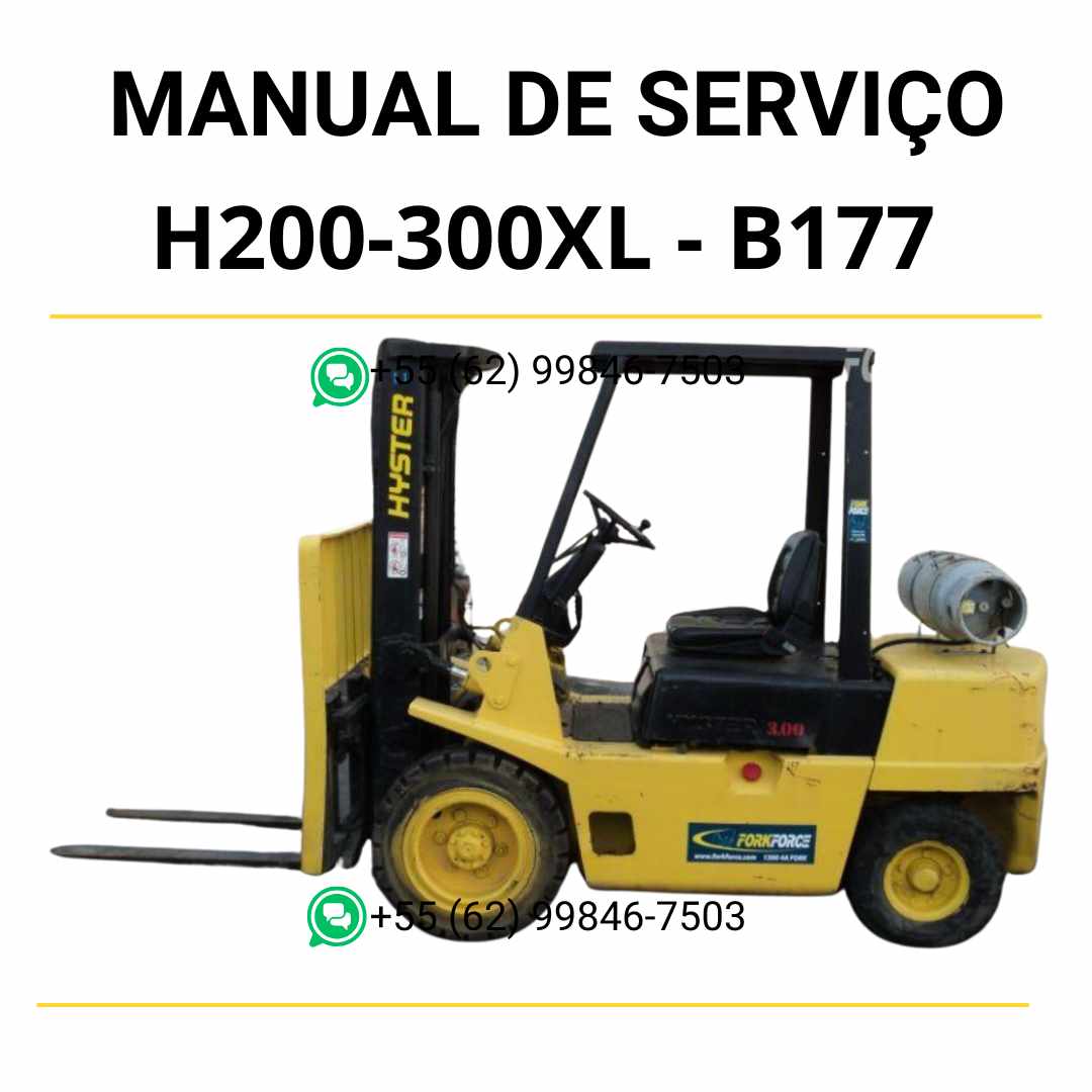 Manual de serviço Hyster H2.00-3.00XL (B177) em PDF — guia técnico completo com ilustrações detalhadas e instruções de manutenção da empilhadeira.