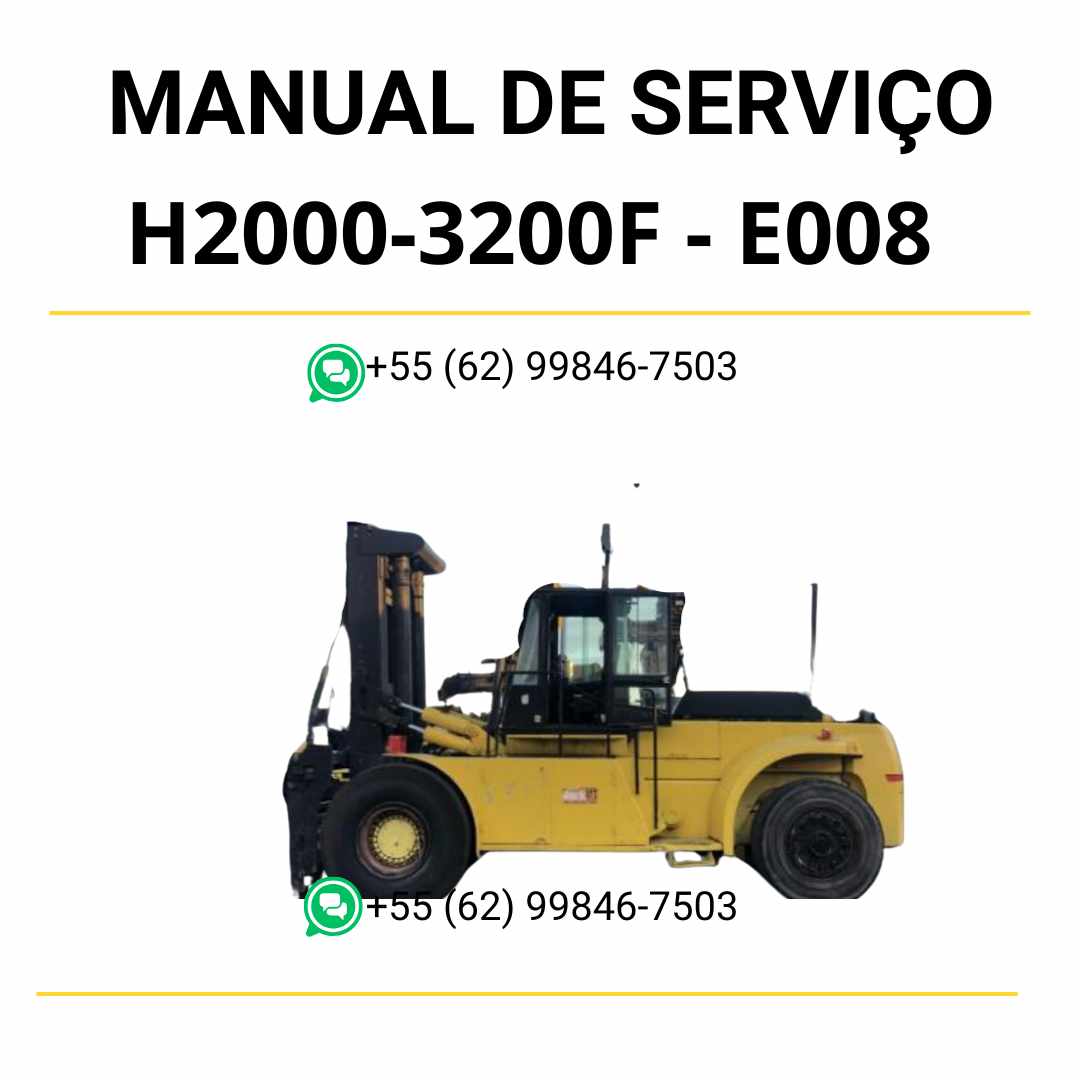 Manual de serviço Hyster H20.00-32.00F (E008) em PDF com instruções completas de manutenção e diagramas técnicos da empilhadeira.
