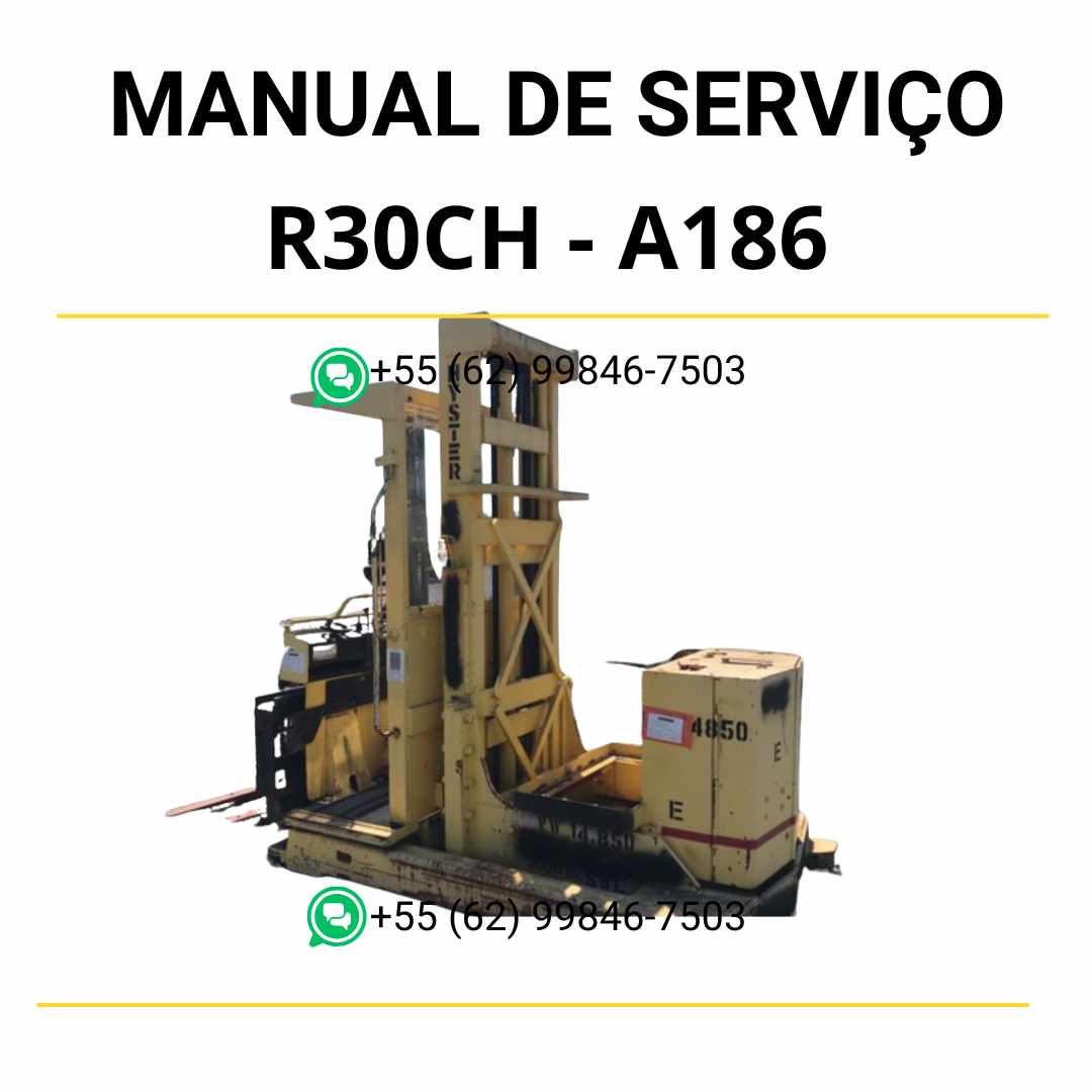 Manual de serviço Hyster R30CH em PDF, com guia técnico completo de manutenção e diagnóstico da empilhadeira.