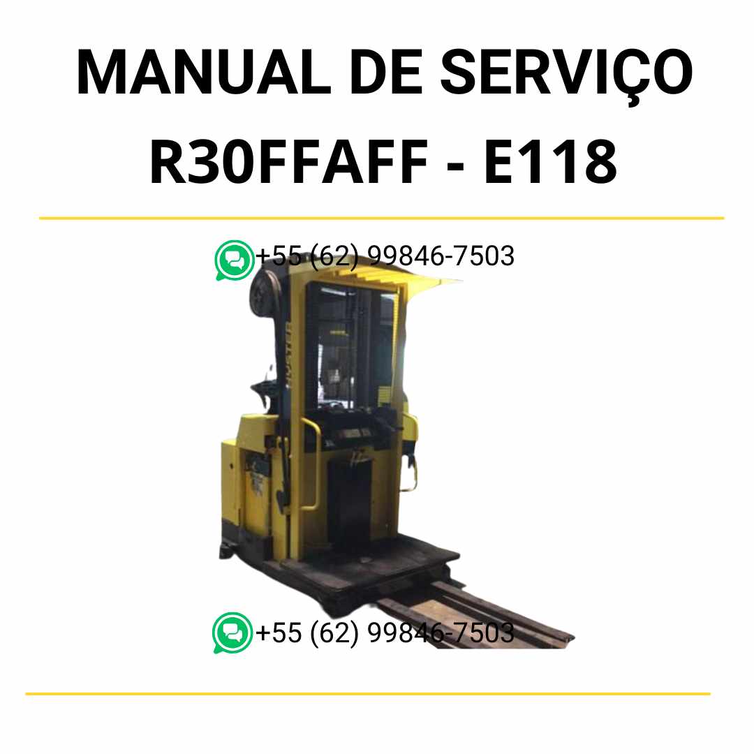 Manual de serviço Hyster R30F, FA e FF em PDF com instruções detalhadas e diagramas técnicos completos para empilhadeiras.