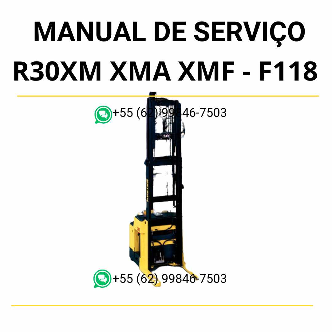 Manual de serviço Hyster R30XM, XMA e XMF em PDF com instruções detalhadas e ilustrações técnicas para manutenção completa.
