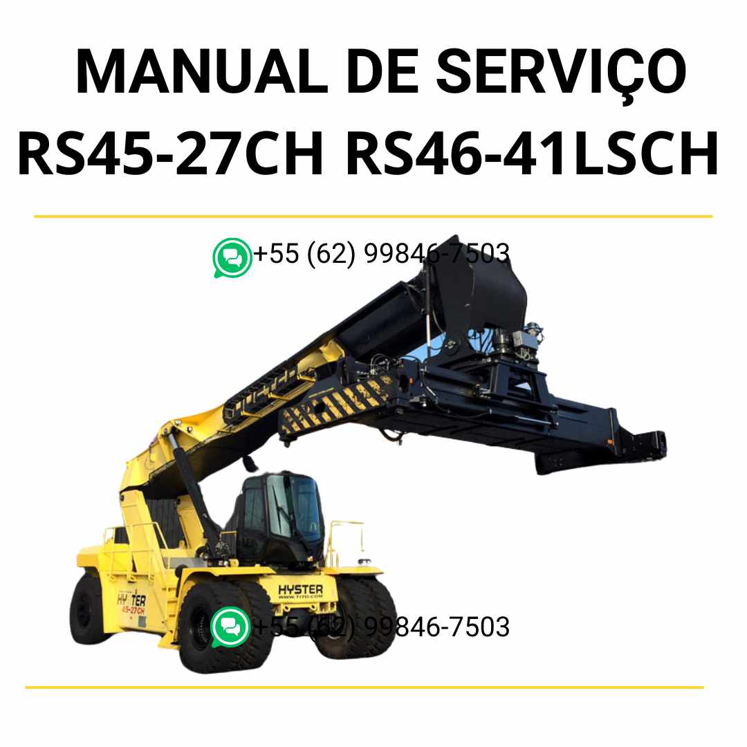 Manual de serviço Hyster RS45-27CH e RS46-41LSCH (B222-2) em PDF — guia técnico completo com ilustrações e procedimentos detalhados de manutenção da empilhadeira.