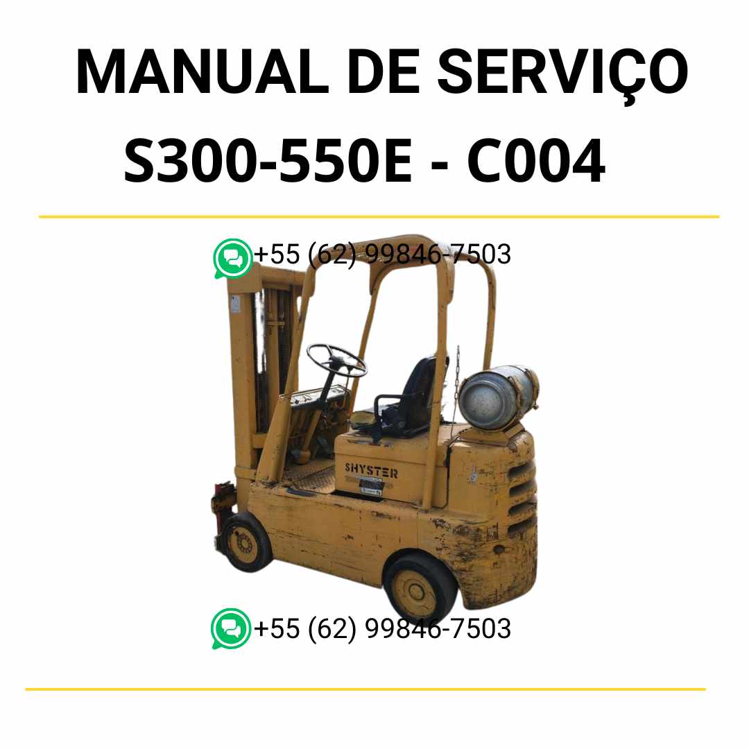 Manual de serviço Hyster S3.00-5.50E (C004) em PDF com instruções detalhadas, esquemas elétricos e dicas de manutenção preventiva.