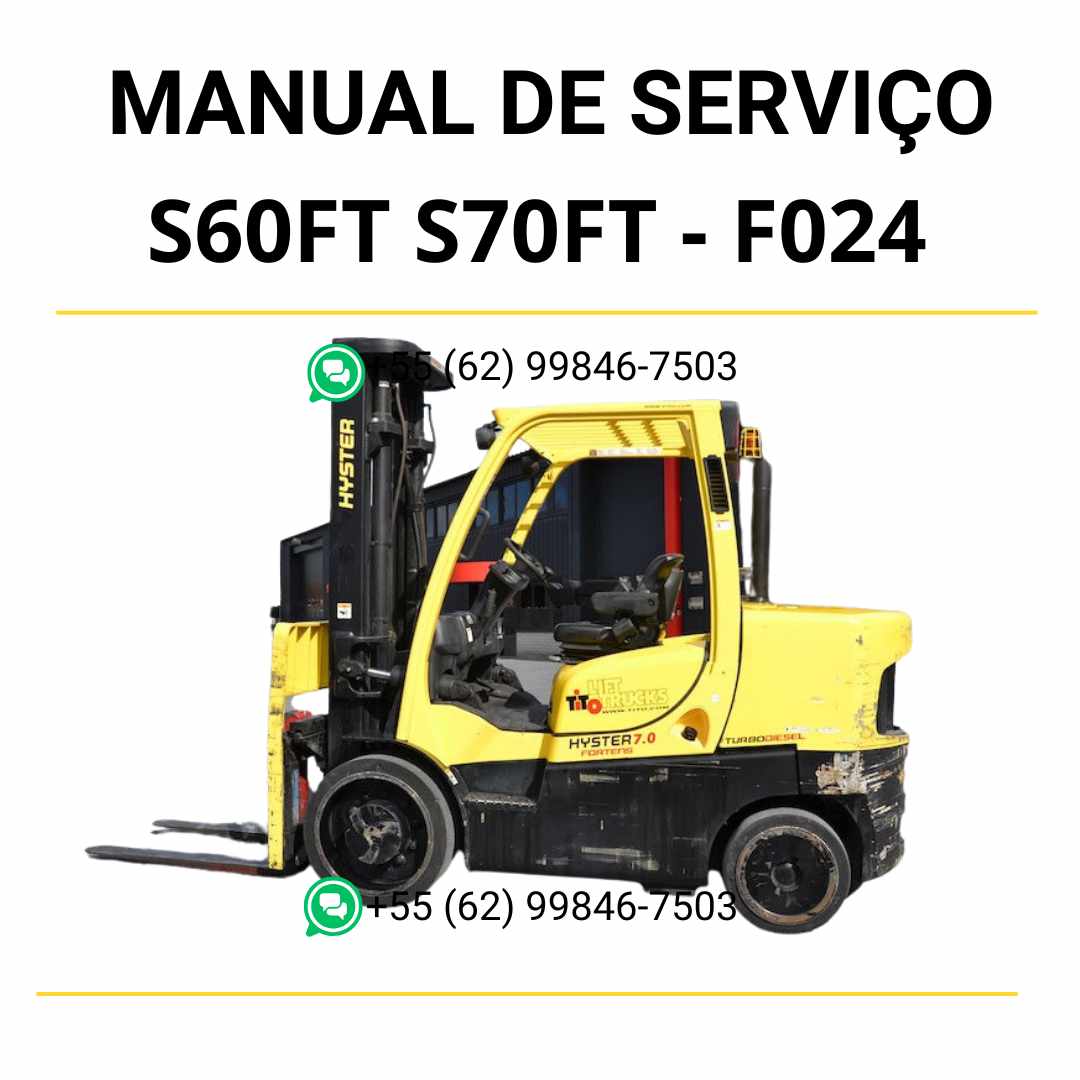 Manual de serviço Hyster S6.0FT e S7.0FT (F024) em PDF — guia técnico completo com ilustrações detalhadas e instruções de manutenção da empilhadeira.