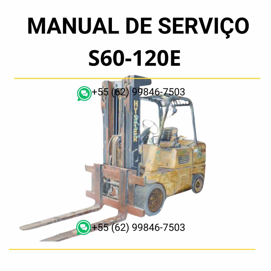 Manual de serviço Hyster S60-120E (C004) em PDF com guia completo de manutenção e diagramas técnicos detalhados.