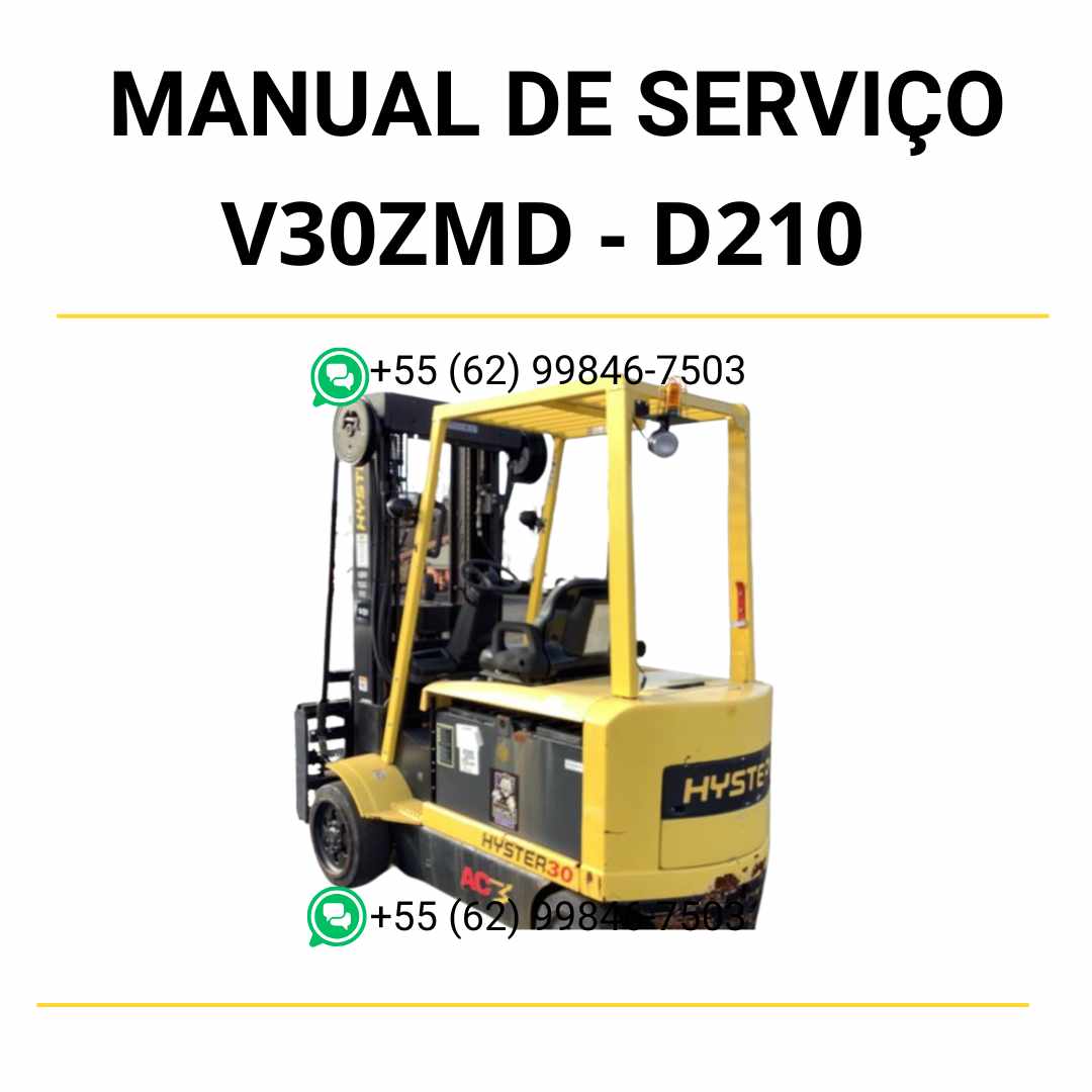 Manual de serviço Hyster V30ZMD em PDF com instruções detalhadas, diagramas técnicos e guia completo para empilhadeiras.